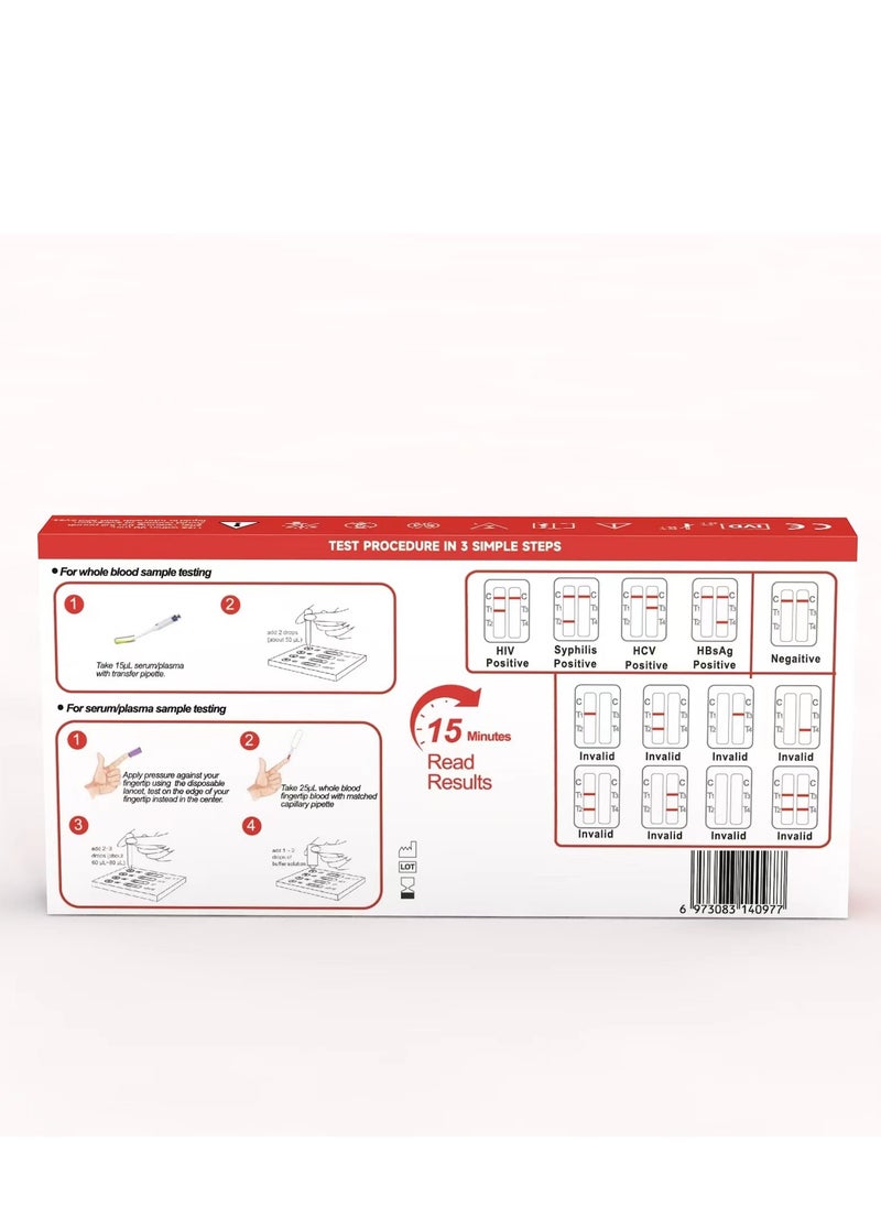 Generic HIV 1/4 Antibody Self Test Kit – Single Use Home Screening Device  - Image 4