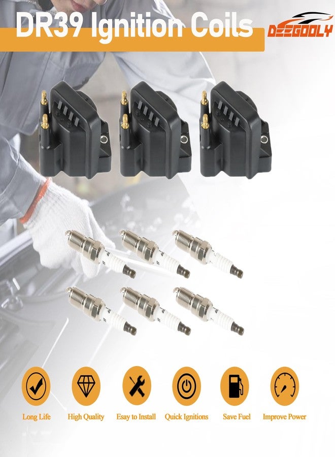 DEEGOOLY 3PCS DR39 Ignition Coils Pack & 6PCS Iridium Spark Plugs Compatible with Buick for Cadillac for Chevrolet for Oldsmobile Pontiac Allure LeSabre Camaro Impala 88 98 3.8L V6 - Image 2