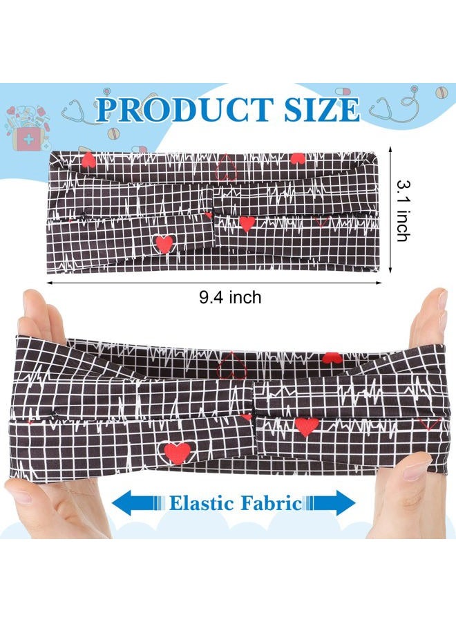 Jexine 20 Pcs Nursing Headbands with Buttons Wide Elastic Stretch Nurse Hair Bands Non Slip Face Covering Ear Protection for Nurse Doctors Women Spa Yoga Sports Workout Head Wraps Accessories  - Image 4