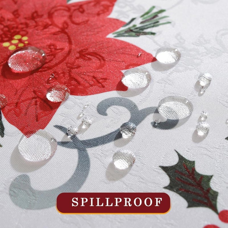 MATIRUG Christmas Poinsettia Cloth Napkins 4 Pack 20x20 Inch Polyester Washable and Reusable Table Dinner Napkins for Hotel Lunch Restaurant Weddings Event and Parties - Image 5