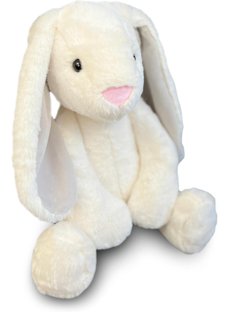 المنزل الذكي هوم سمارت أرنب لطيف ومحبوب 25 سم للبنات والأطفال والأزواج | لعبة قطيفة بأذنين طويلتين، هدية مثالية لذكرى الزواج وعيد الحب وعيد الميلاد. (أبيض) - Image 1