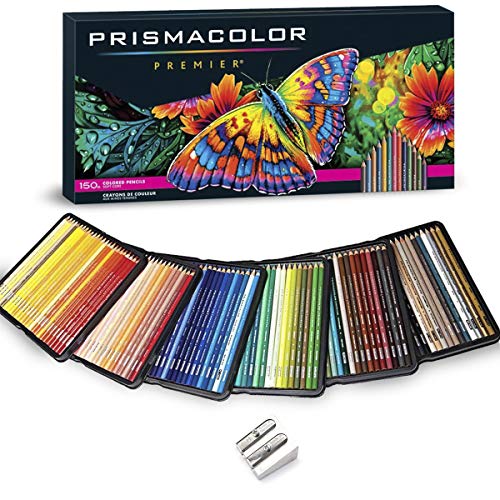 Prismacolor Colored Pencils Art Kit Artist Premier Wooden Soft Core Pencils 150 ct. with Pencil Sharpener [151 pc. Set] - Image 1