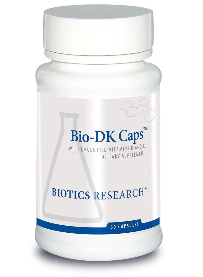 BIOTICS Research Bio Dk Caps 125 Emulsified Vitamin D3 And 550 Vitamin K Easy To Take Capsule Mk 7 Stronger Bones Heart Health Musculoskeletal Strength Healthy Bmi 60 Capsules - Image 1