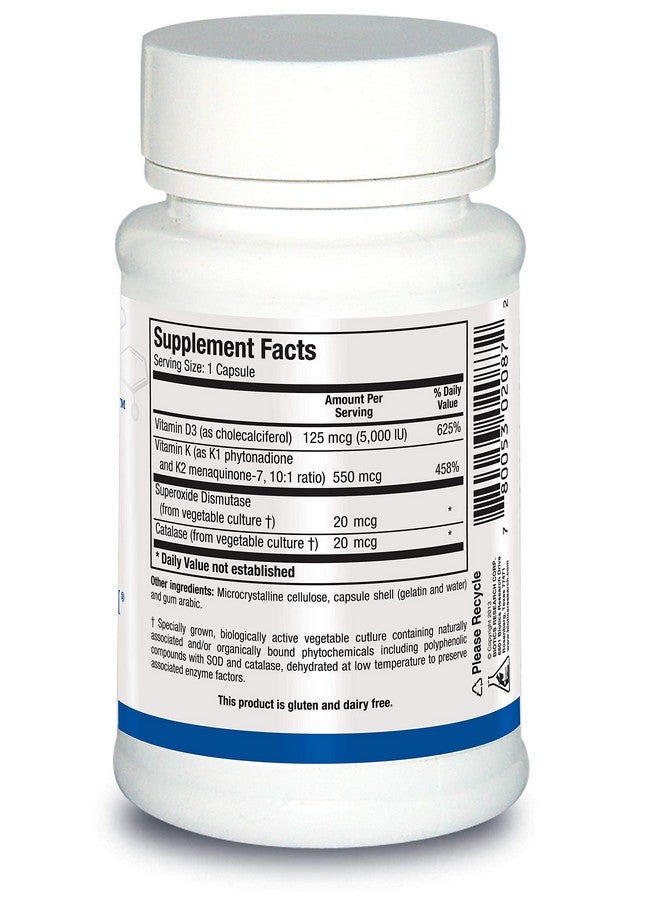 BIOTICS Research Bio Dk Caps 125 Emulsified Vitamin D3 And 550 Vitamin K Easy To Take Capsule Mk 7 Stronger Bones Heart Health Musculoskeletal Strength Healthy Bmi 60 Capsules - Image 3