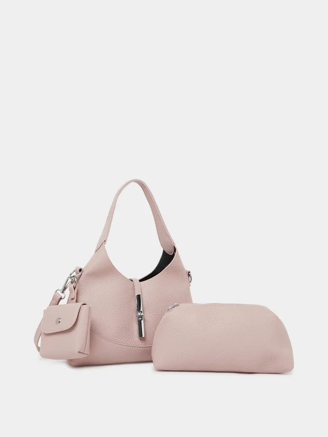 Styli Styli Textured Shoulder Bag with Mini Purse
