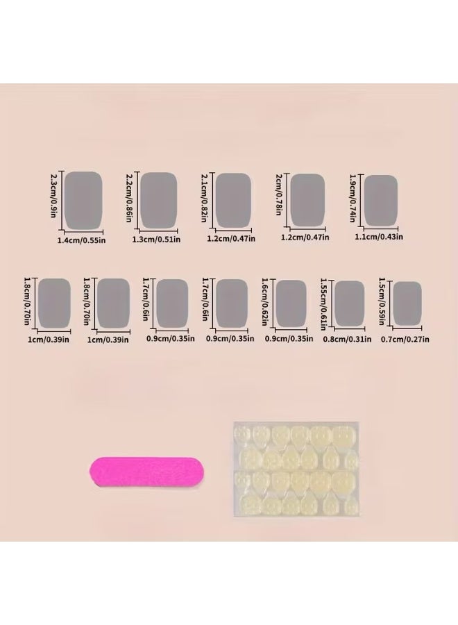 Goolsky 24 قطعة أظافر باليه قصيرة لامعة - تدرج أرجواني أورا مع نجوم لامعة ذهبية - Image 4