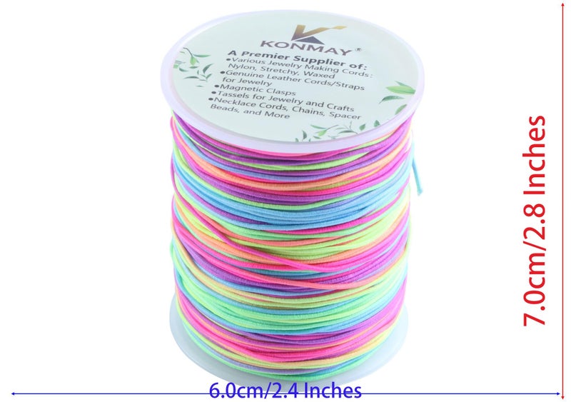KONMAY 1.0mm Elastic Cord for Jewelry Making, Rainbow Stretch Bracelet String for Pony Beads, Kandi Bracelets, Necklaces & DIY Crafts,110 Yards - Image 4