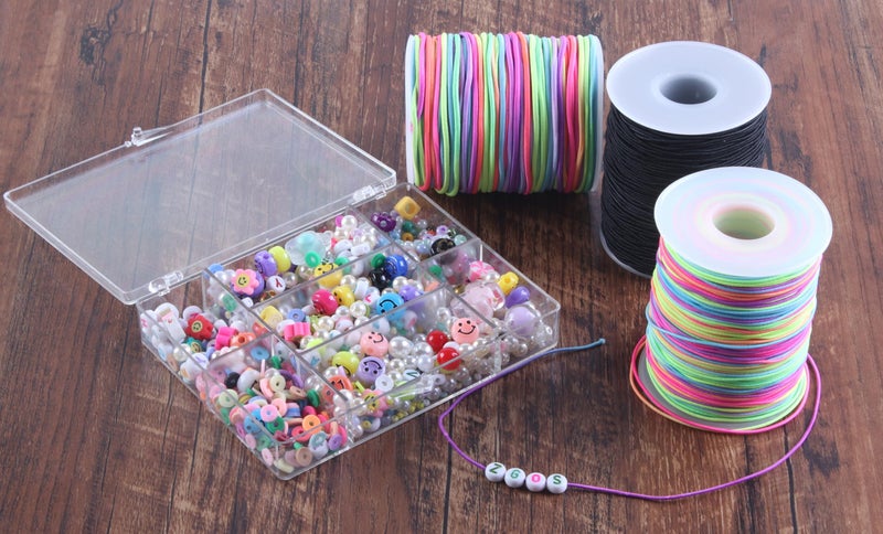 KONMAY 1.0mm Elastic Cord for Jewelry Making, Rainbow Stretch Bracelet String for Pony Beads, Kandi Bracelets, Necklaces & DIY Crafts,110 Yards - Image 5