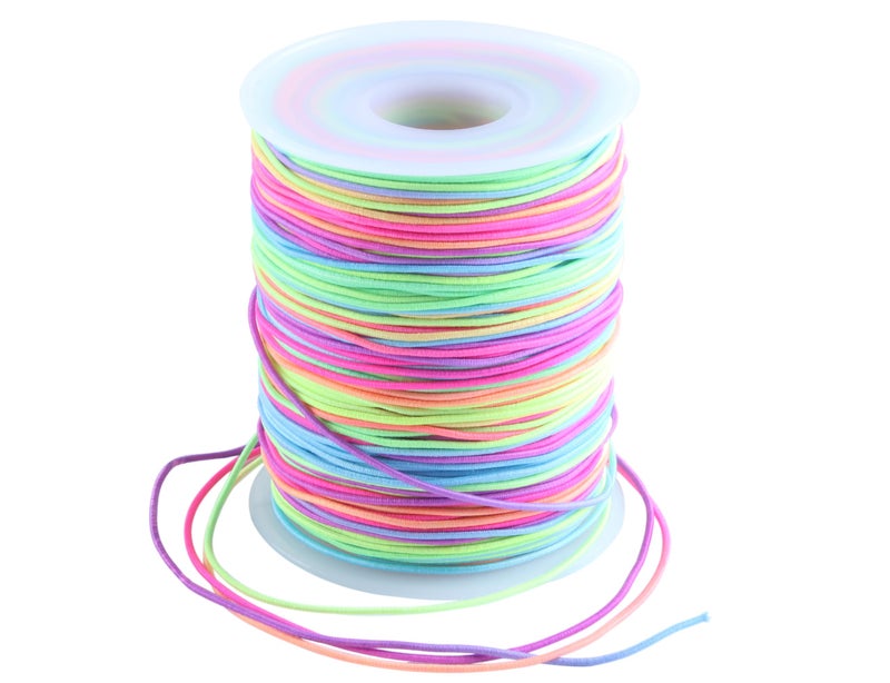 KONMAY 1.0mm Elastic Cord for Jewelry Making, Rainbow Stretch Bracelet String for Pony Beads, Kandi Bracelets, Necklaces & DIY Crafts,110 Yards - Image 3