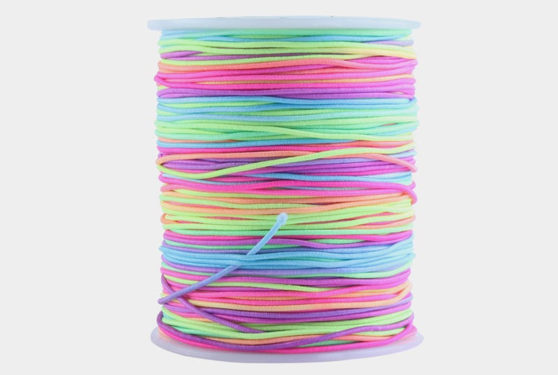 KONMAY 1.0mm Elastic Cord for Jewelry Making, Rainbow Stretch Bracelet String for Pony Beads, Kandi Bracelets, Necklaces & DIY Crafts,110 Yards - Image 1