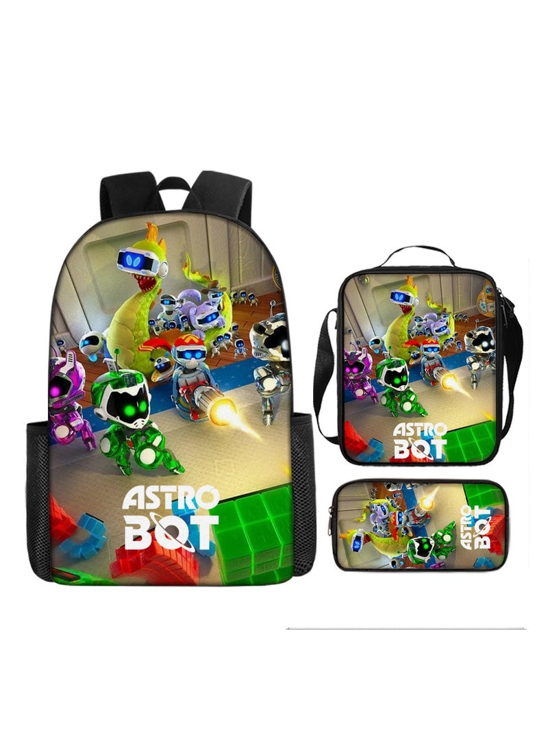ASTRO BOT Children Schoolbag Backpack Teen Student School Book bag with Lunch Box Pen Case 3 in 1 for boys girls - Image 1