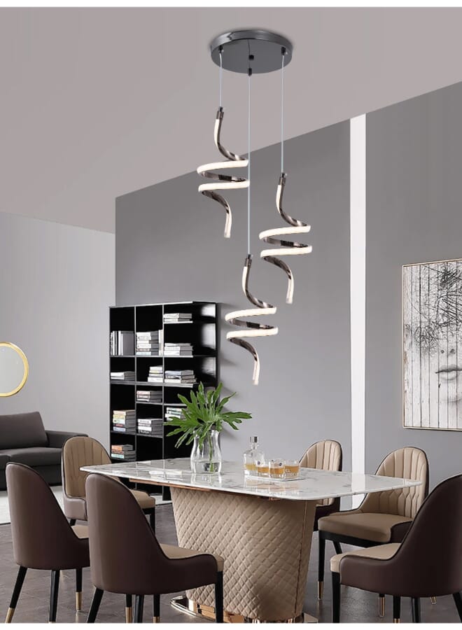 بيست باور ثريا سقف LED مودرن 7188-3 بثلاث مستويات إضاءة – طول قابل للتعديل حتى 130 سم – قدرة 60 واط – مصباح سقف عصري متعدد الإضاءة لغرف المعيشة والطعام والنوم والمطابخ - Image 1