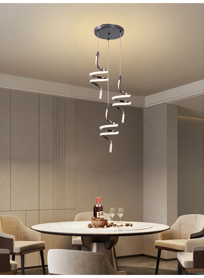 بيست باور ثريا سقف LED مودرن 7188-3 بثلاث مستويات إضاءة – طول قابل للتعديل حتى 130 سم – قدرة 60 واط – مصباح سقف عصري متعدد الإضاءة لغرف المعيشة والطعام والنوم والمطابخ - Image 2