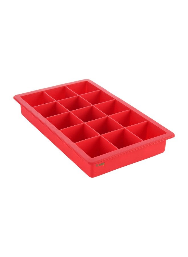 Clazkit صينية ثلج سيليكون كلازكيت مرنة 15 مكعب/فراغ، متعددة الألوان، حمراء - Image 1