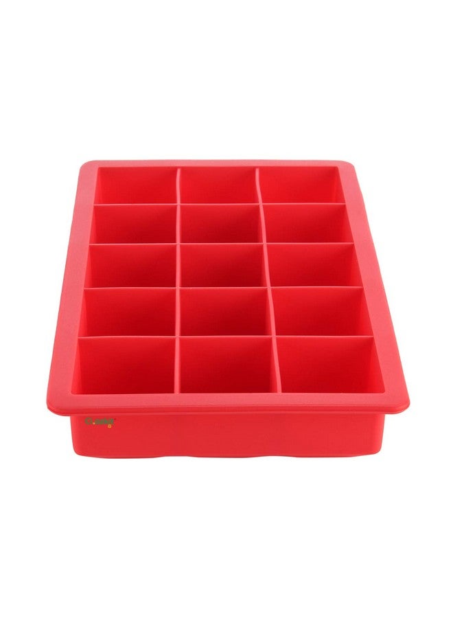 Clazkit صينية ثلج سيليكون كلازكيت مرنة 15 مكعب/فراغ، متعددة الألوان، حمراء - Image 3