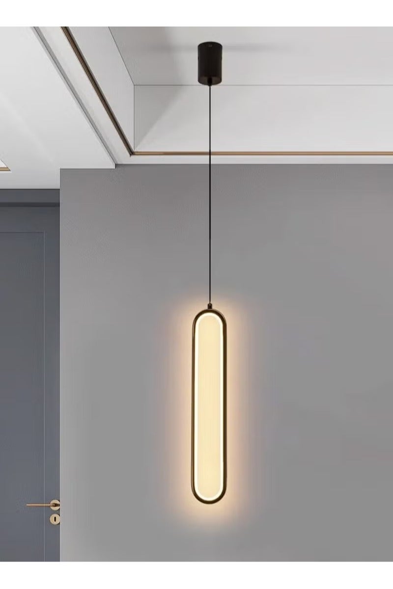 （Warm light）Bedside chandelier light luxury modern simple room bedroom lamp minimalist long line creative living room background,pendant light - Image 1