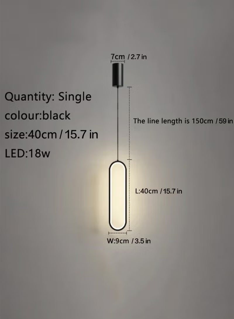 （Warm light）Bedside chandelier light luxury modern simple room bedroom lamp minimalist long line creative living room background,pendant light - Image 2