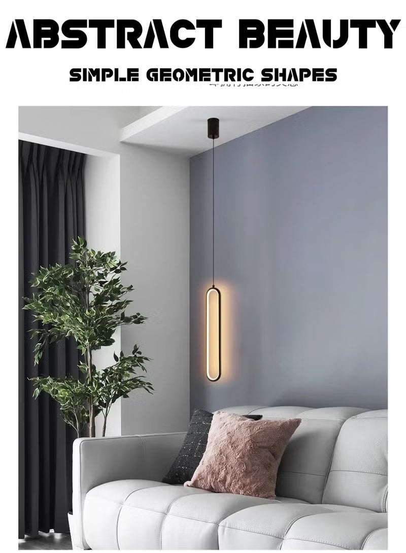 （Warm light）Bedside chandelier light luxury modern simple room bedroom lamp minimalist long line creative living room background,pendant light - Image 4
