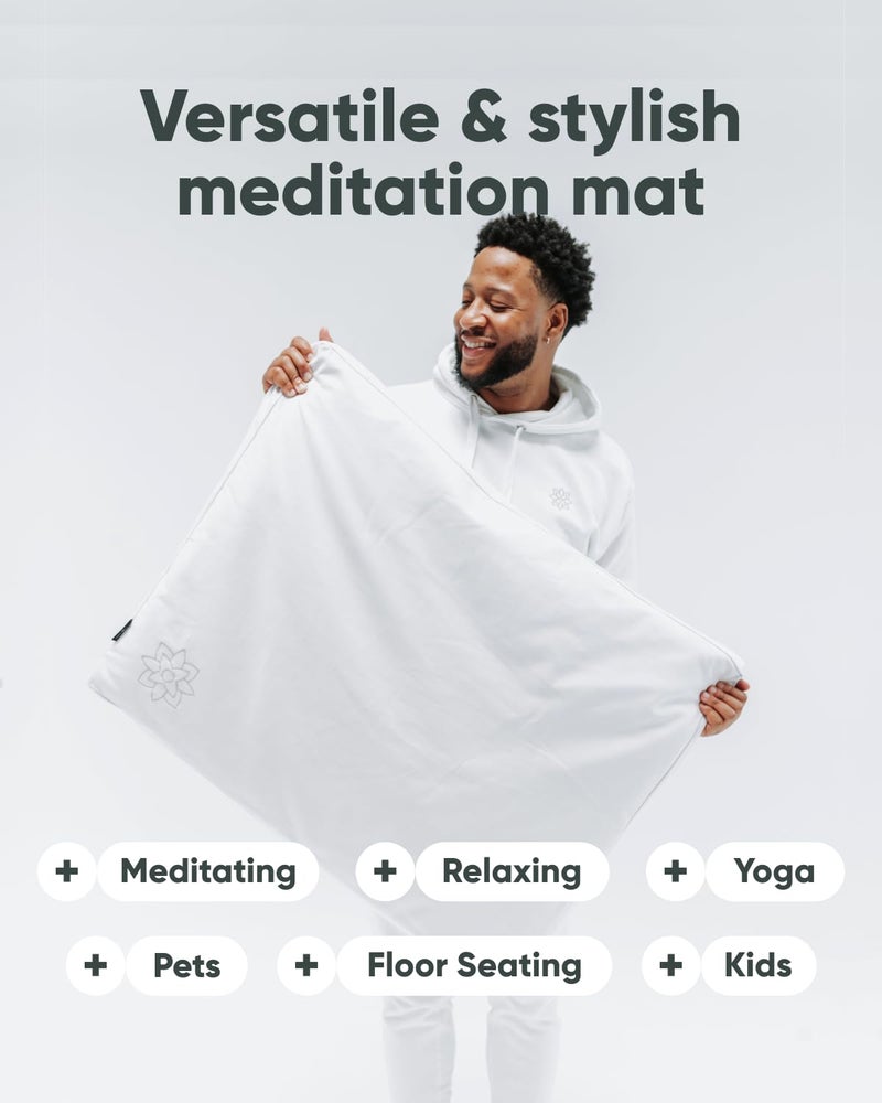 Mindful Modern Zabuton Meditation Mat - Cotton Filled Yoga and Meditation Pad - Zabuton Meditation Cushion for Kneeling and Sitting Support - Large Rectangular Sitting Floor Pillow for Bench or Zafu - Image 5