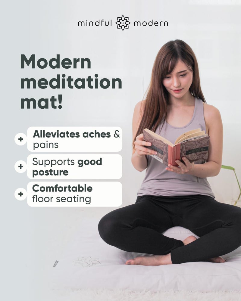 Mindful Modern Zabuton Meditation Mat - Cotton Filled Yoga and Meditation Pad - Zabuton Meditation Cushion for Kneeling and Sitting Support - Large Rectangular Sitting Floor Pillow for Bench or Zafu - Image 2