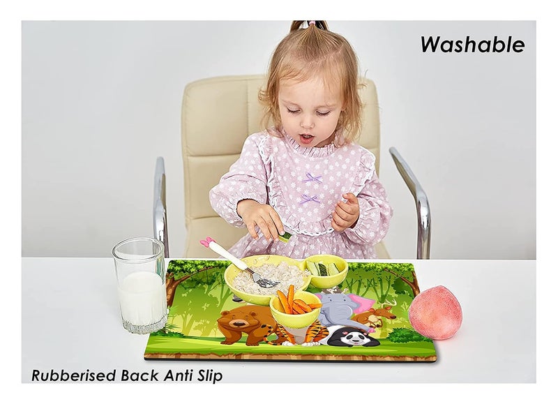 Paper Plane Design Washable Non Slip Rugged Placemat 11.7 in x 16.5 in for Dining Playing Homework Art and Crafts (A) - Image 4