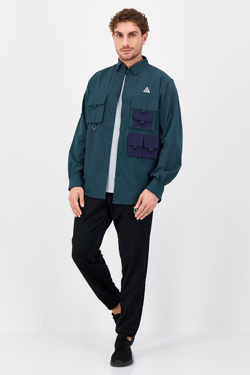 Nike x Acg Men Dri Fit Long Sleeve Outdoor Jacket Shirt, Green - Image 4