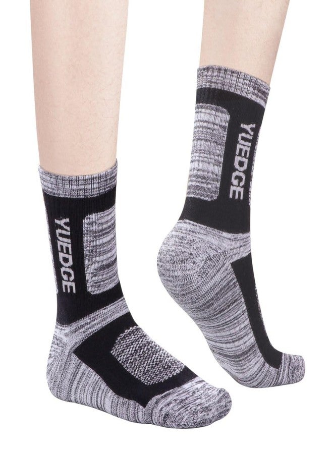 YUEDGE Mens Socks Red Moisture Wicking Hiking Athletic Cushioned Crew Socks For Men Size 9-11, Padded Anti-Odor Safety Tactical Work Boot Socks, 5 Pairs/PacK - Image 5