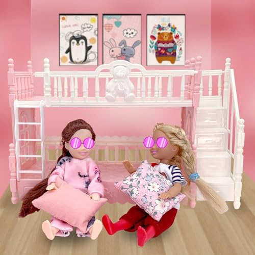 EumbHoa Doll Clothes and Accessories for 5.3 inch Dolls, Clothes Dress Pajamas Random in 6, Mini Supplies, Bunk Bed, Girls Granddaughter Gifts - Image 2