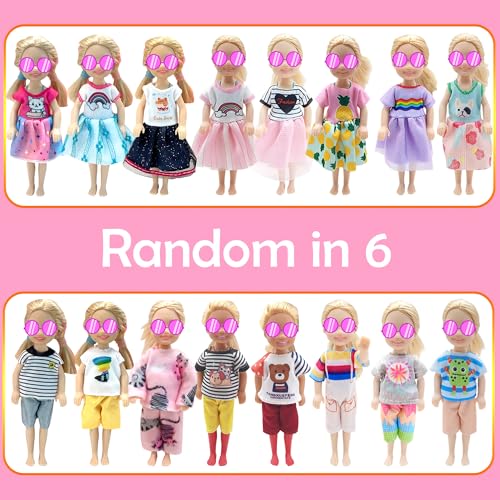 EumbHoa Doll Clothes and Accessories for 5.3 inch Dolls, Clothes Dress Pajamas Random in 6, Mini Supplies, Bunk Bed, Girls Granddaughter Gifts - Image 4