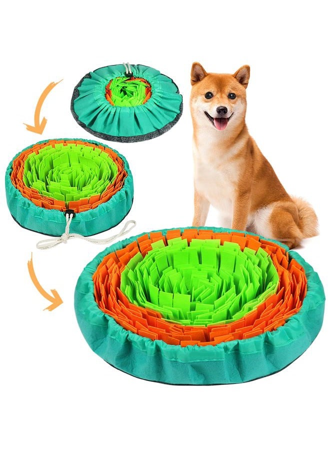 Vivifying Snuffle Mat for Dogs, Interactive Dog Enrichment Toys for Boredom and Mental Stimulation, Adjustable Puzzle Toys Sniff Mat for Slow Eating and Stress Relief (Green Orange) - Image 1