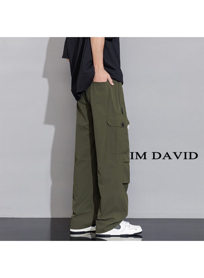 I'm David American-style Cargo Pants For Men, Spring Autumn Summer Straight-leg Casual Pants, Functional Paratrooper Pants, Woven Large Size Trousers, Men's Clothing - Image 4