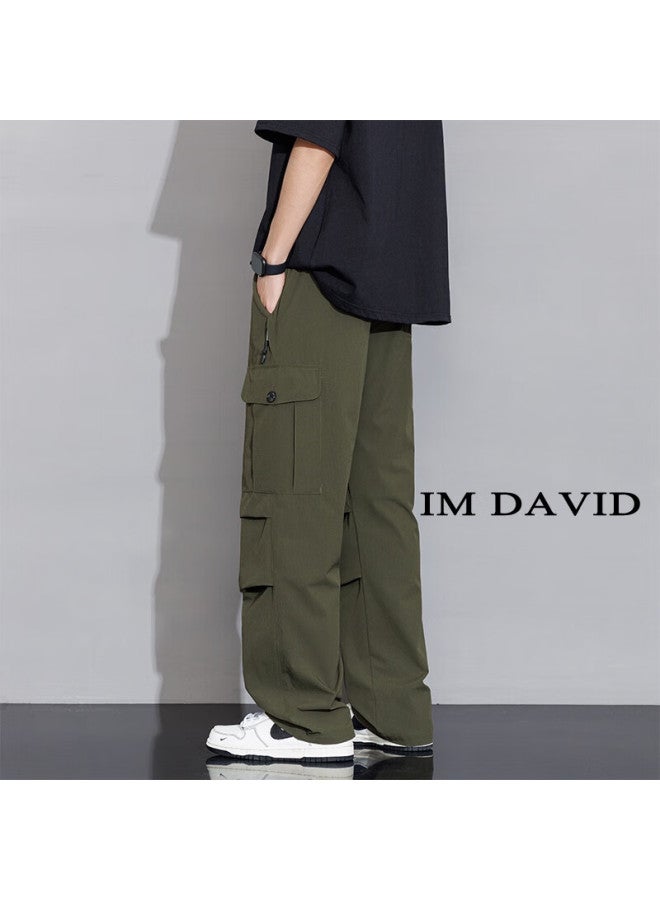 I'm David American-style Cargo Pants For Men, Spring Autumn Summer Straight-leg Casual Pants, Functional Paratrooper Pants, Woven Large Size Trousers, Men's Clothing - Image 5