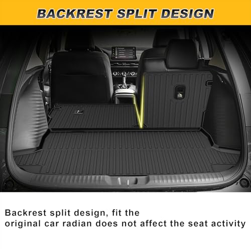 TTX LIGHTING Cargo Mat & Backrest Mat Fit for Honda HRV 2023-2026 & for Acura ADX 2025-2026, All Weather TPE Custom Fit Trunk Mat Cargo Liner with Seatback Mat Accessories, Black - Image 4