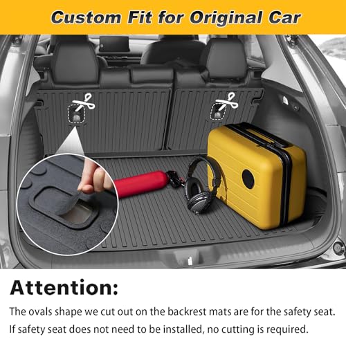 TTX LIGHTING Cargo Mat & Backrest Mat Fit for Honda HRV 2023-2026 & for Acura ADX 2025-2026, All Weather TPE Custom Fit Trunk Mat Cargo Liner with Seatback Mat Accessories, Black - Image 3