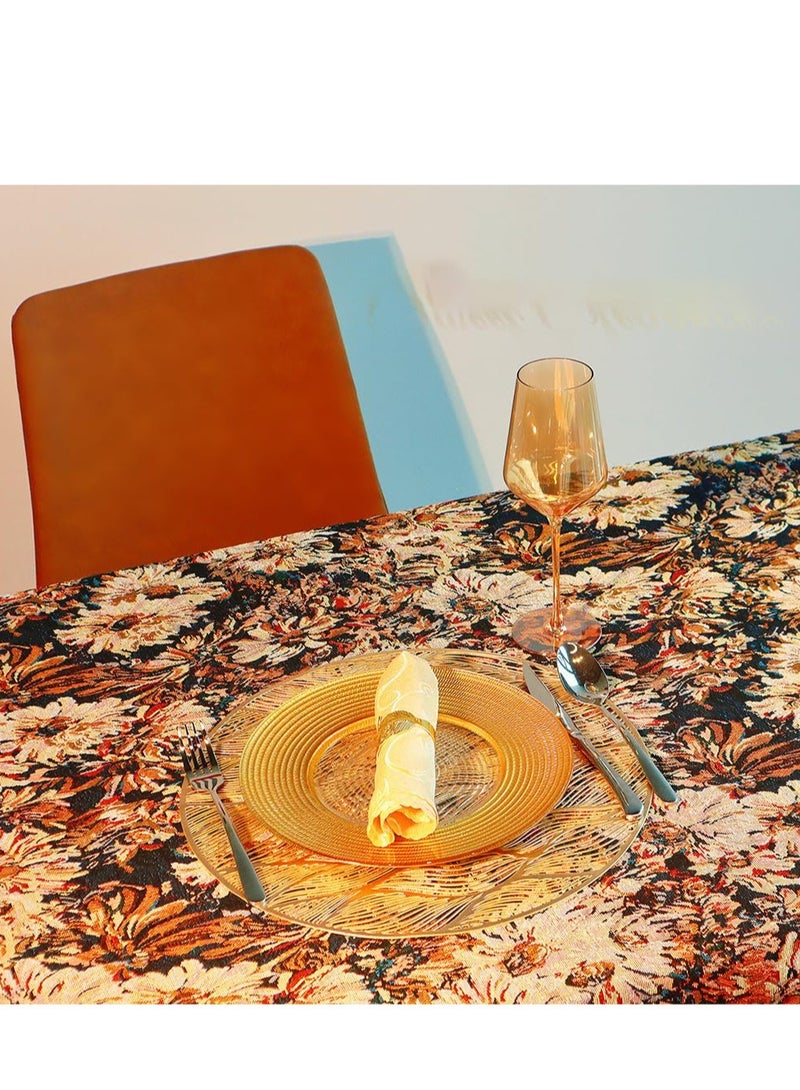 Excefore Place Mats, Set of 6 GoldWashable Vinyl, Round Hollow Dinning Table Mats Non-Slip Stain Heat Resistant for Party Wedding Holiday Festival  - Image 5