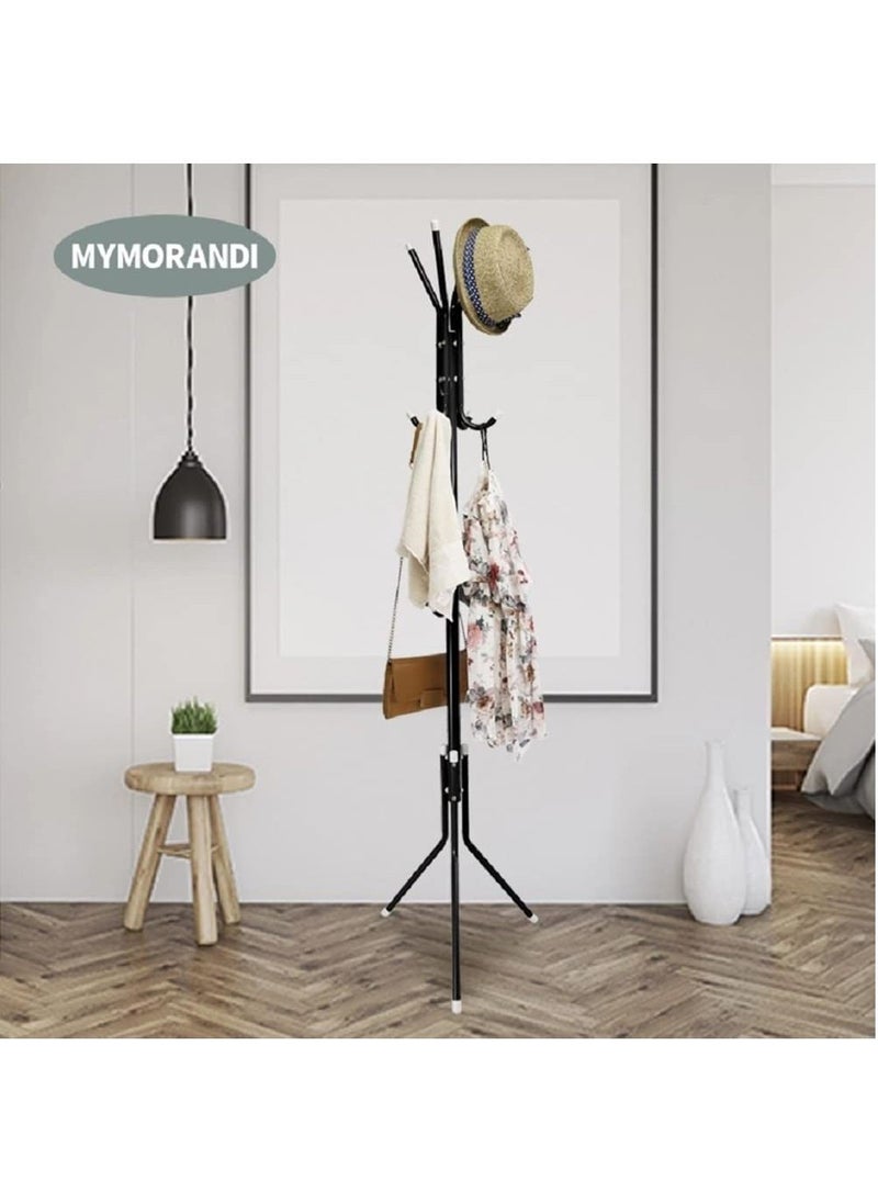 DubaiGallery - Multi-Purpose Coat Racks Large Hanger with Shoe Rack Standing Metal Coat Rack Hat Hanger 6 Hook Space Saving - Image 1