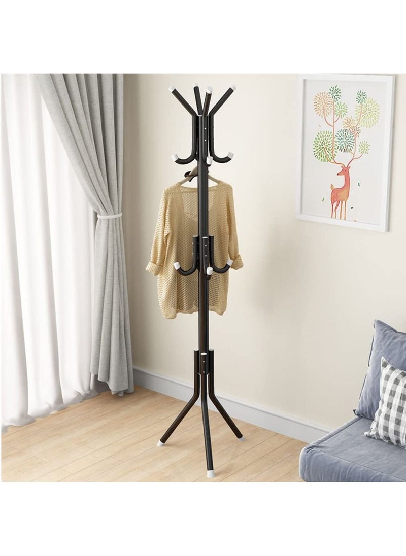 DubaiGallery - Multi-Purpose Coat Racks Large Hanger with Shoe Rack Standing Metal Coat Rack Hat Hanger 6 Hook Space Saving - Image 1