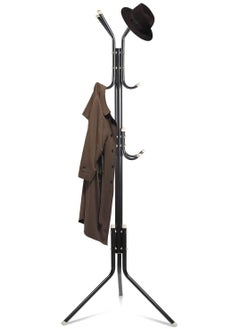 Multi-Purpose Coat Racks Large Hanger with Shoe Rack Standing Metal Coat Rack Hat Hanger 6 Hook Space Saving