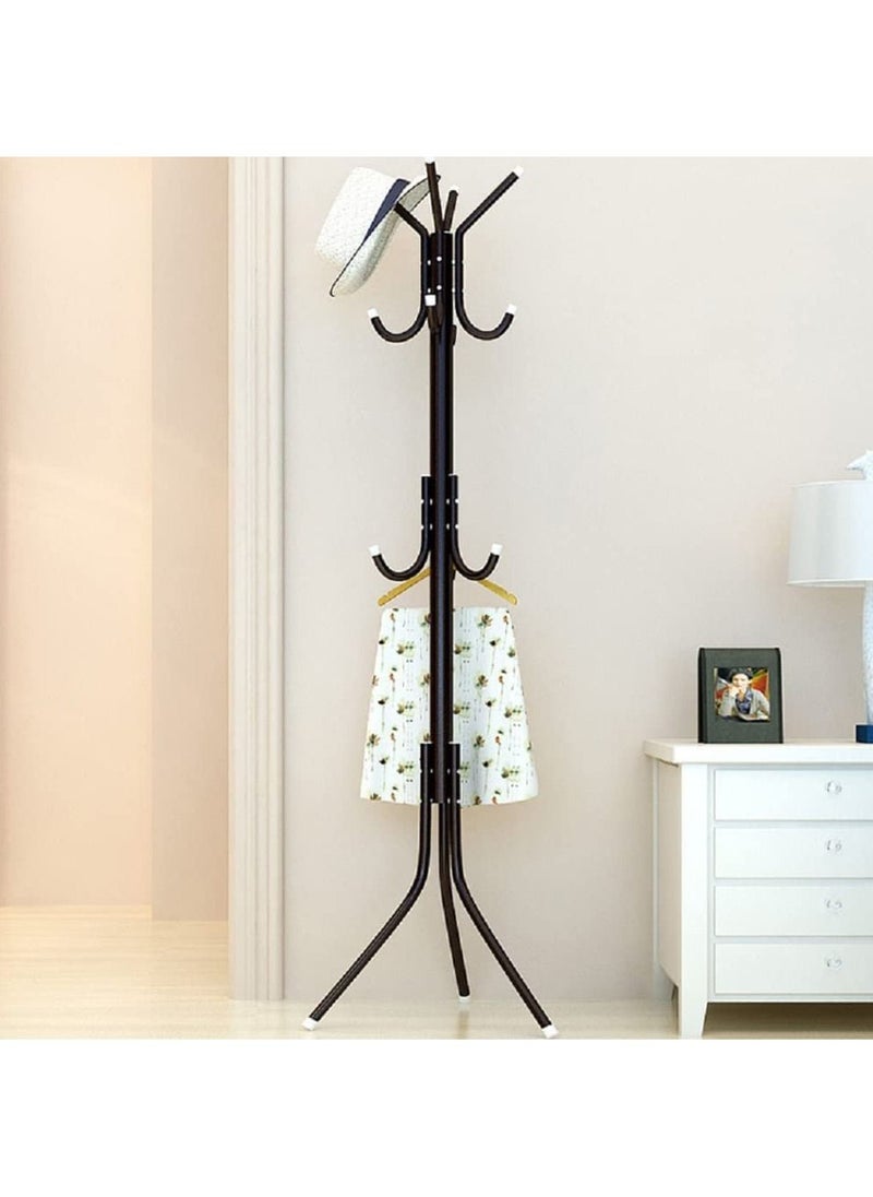 DubaiGallery - Multi-Purpose Coat Racks Large Hanger with Shoe Rack Standing Metal Coat Rack Hat Hanger 6 Hook Space Saving - Image 1