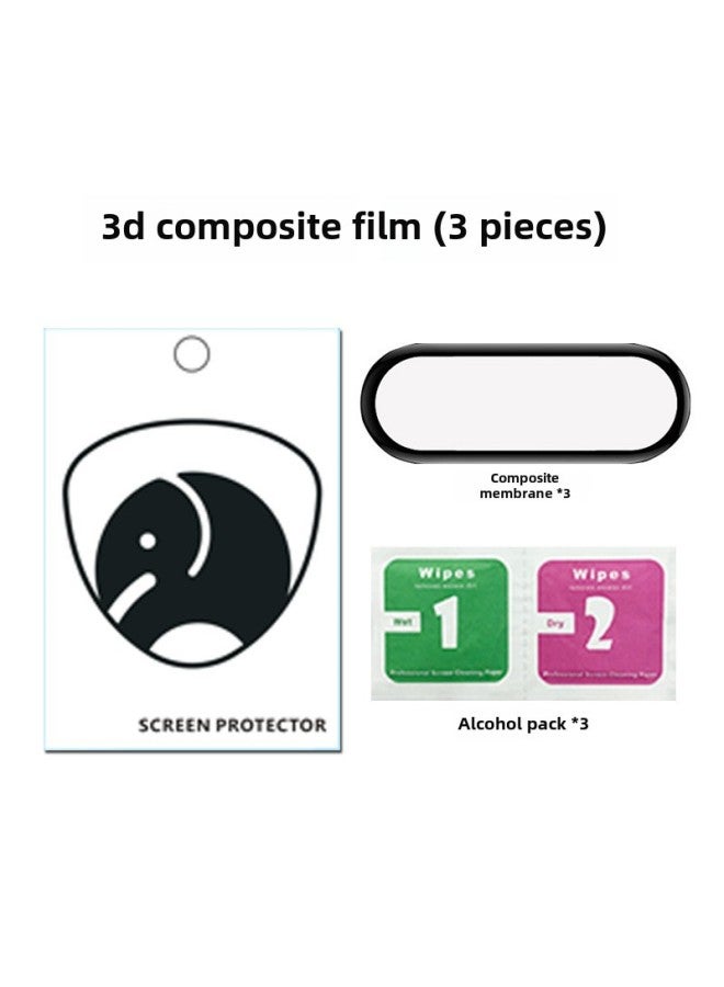 For Millet Bracelet 9Pro Protective Film M7 Hydraulic Film HD SmartBand6 Film Full Screen Curved Surface Soft-Color:3D Composite Film (3 Piece Set)-Dimensions:Millet Smart Band 7 (bracelet 7)  - Image 1