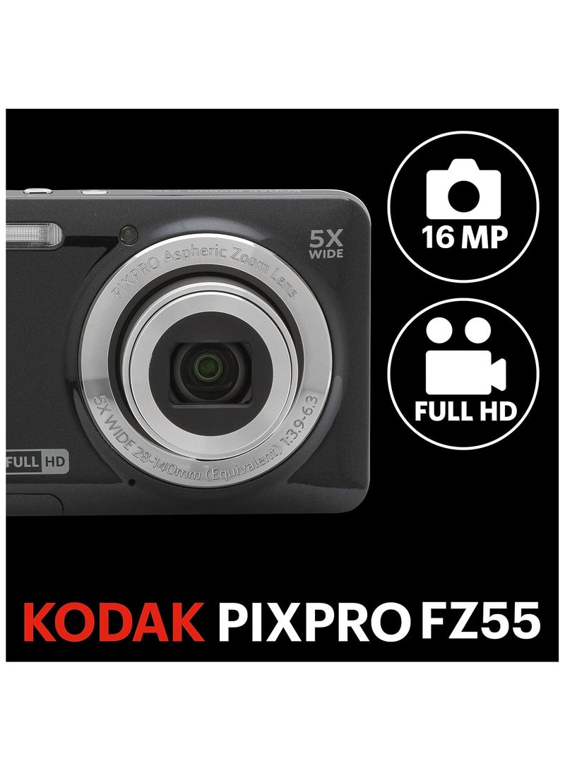 كوداك كاميرا رقمية FZ55-BK بمستشعر سيموس بدقة 16 ميجابكسل