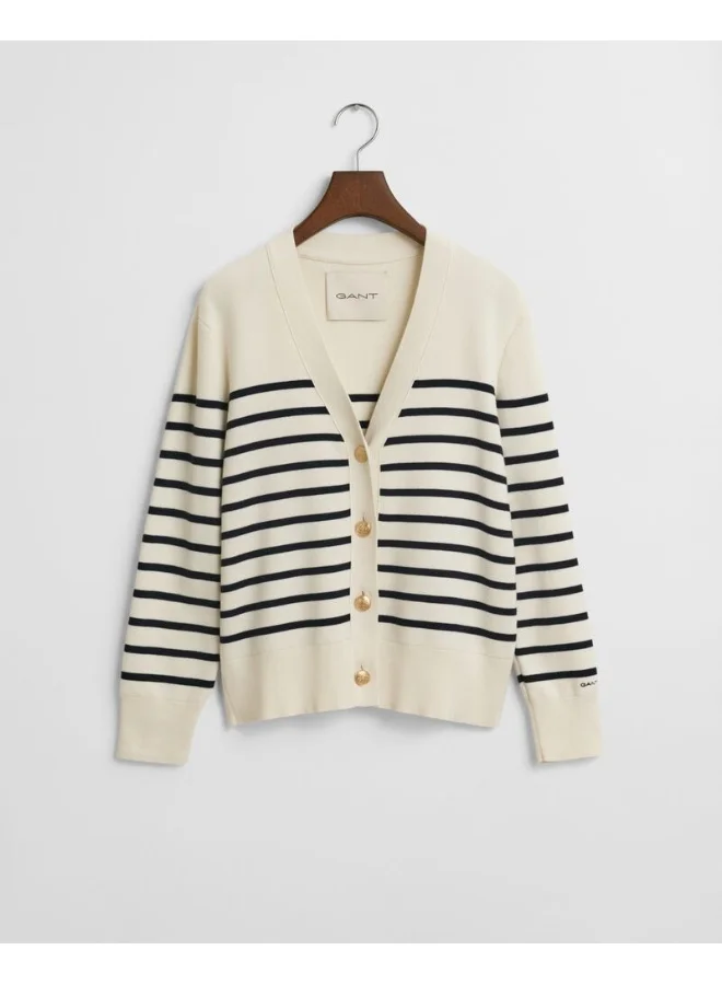 GANT Striped Cotton Cardigan