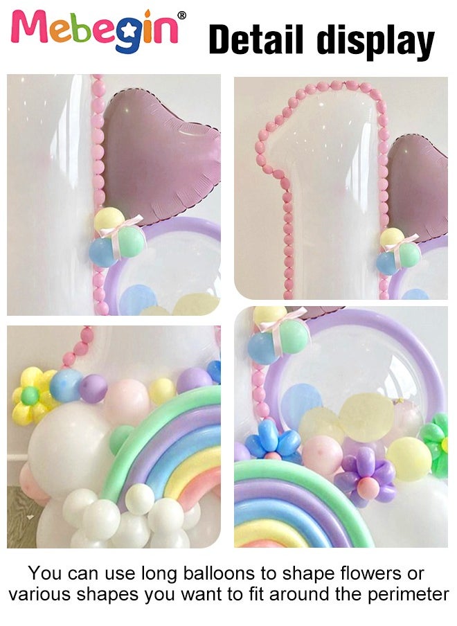 MEBEGIN Macaron Color Birthday Balloons Set for Birthday Decorations include 32 inch Number 0-9 Foil Ballons,30 Pcs 5 inch Ballons and Other Accessories,Party Decoration for Boys Girls  - Image 5