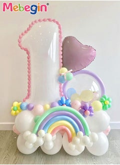 MEBEGIN Macaron Color Birthday Balloons Set for Birthday Decorations include 32 inch Number 0-9 Foil Ballons,30 Pcs 5 inch Ballons and Other Accessories,Party Decoration for Boys Girls  - Image 3