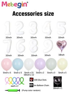 MEBEGIN Macaron Color Birthday Balloons Set for Birthday Decorations include 32 inch Number 0-9 Foil Ballons,30 Pcs 5 inch Ballons and Other Accessories,Party Decoration for Boys Girls  - Image 4