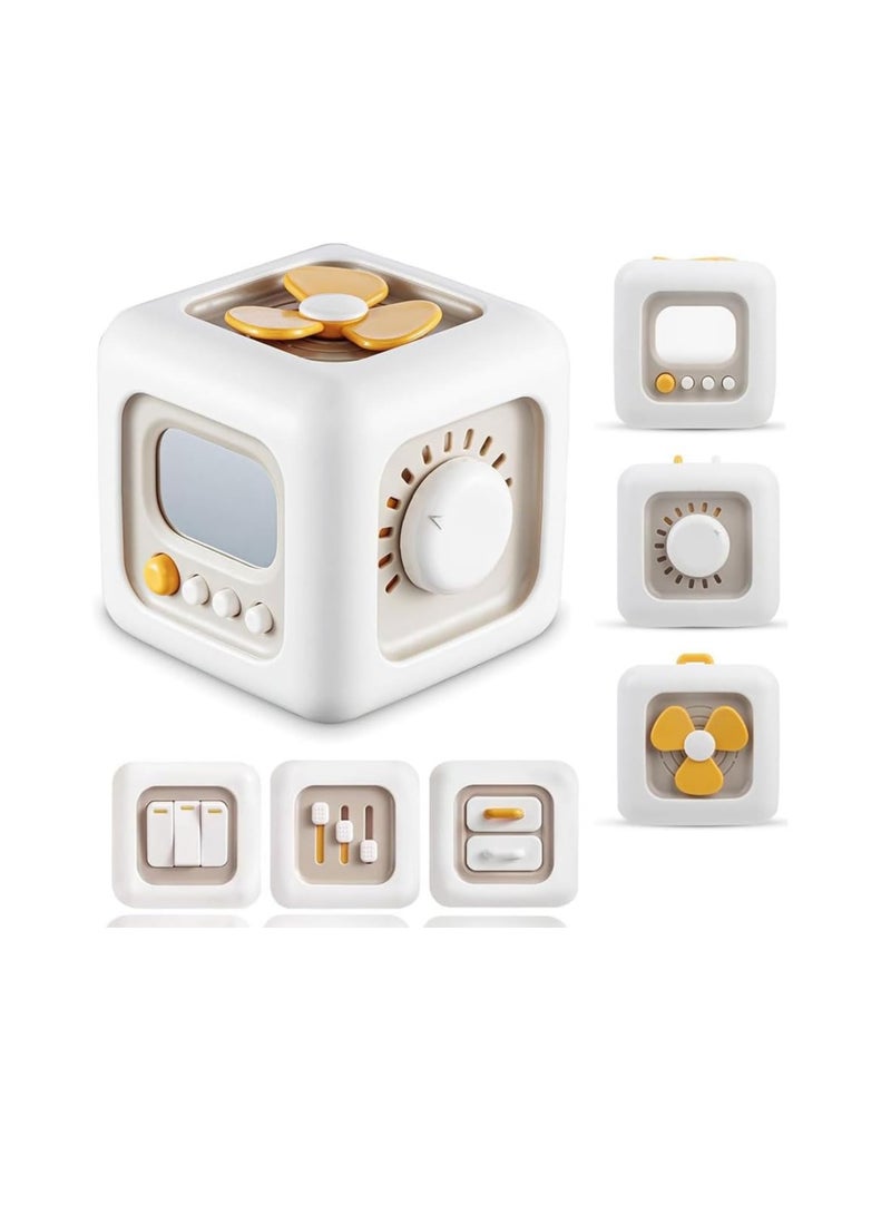عام ألعاب مكعبات مشغولة 6 في 1 للأولاد بعمر سنة واحدة، ألعاب تفاعلية للأطفال الصغار من سن 1 إلى 3 سنوات، ألعاب حسية للسفر بالسيارة للأطفال بعمر سنة فما فوق، مكعب نشاط مشغول للمهارات الحركية الدقيقة، هدية عيد ميلاد للأولاد والبنات - Image 1