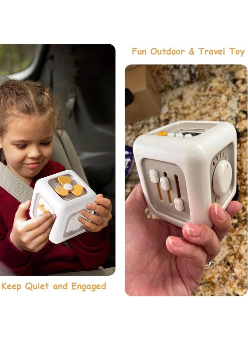 عام ألعاب مكعبات مشغولة 6 في 1 للأولاد بعمر سنة واحدة، ألعاب تفاعلية للأطفال الصغار من سن 1 إلى 3 سنوات، ألعاب حسية للسفر بالسيارة للأطفال بعمر سنة فما فوق، مكعب نشاط مشغول للمهارات الحركية الدقيقة، هدية عيد ميلاد للأولاد والبنات - Image 4