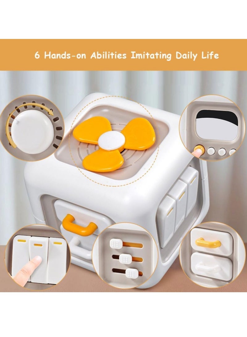 عام ألعاب مكعبات مشغولة 6 في 1 للأولاد بعمر سنة واحدة، ألعاب تفاعلية للأطفال الصغار من سن 1 إلى 3 سنوات، ألعاب حسية للسفر بالسيارة للأطفال بعمر سنة فما فوق، مكعب نشاط مشغول للمهارات الحركية الدقيقة، هدية عيد ميلاد للأولاد والبنات - Image 5