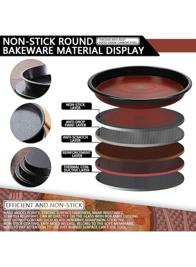 3 Piece Pizza Pan Set - Grey Coating, Round Non-Stick Steel, Dishwasher Safe, Premium Bakeware for Home Cooking, Carbon Steel - Image 4