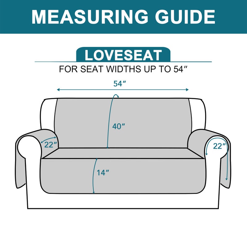 Turquoize 100% Waterproof Couch Cover Sofa Covers for 2 Cushion Couch Loveseat Covers Triple Non-Slip Couch Cover for Dogs Washable Furniture Protector Cover for Pets, Kids,Dog (Loveseat 54", Ivory) - Image 5